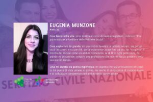 Eugenia, volontaria Servizio Civile: «Questo percorso offre un bagaglio prezioso di esperienze umane»